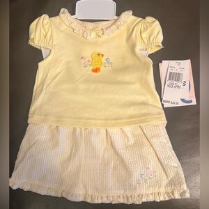 Yellow Kids Matching Set with Embroidered Details